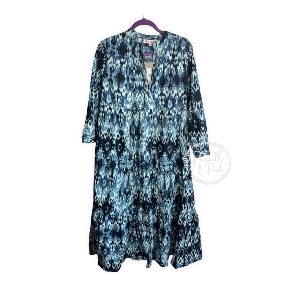 NWT Tyla Blue Rio Long Dress RO'S GARDEN Tuckernuck Blue Maxi Long Sleeve - Picture 7 of 10